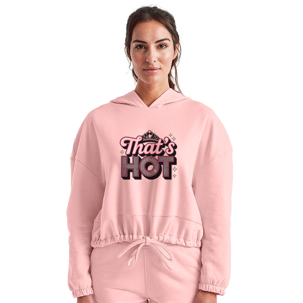 Women’s Cropped Hoodie Valentines Special - light pink