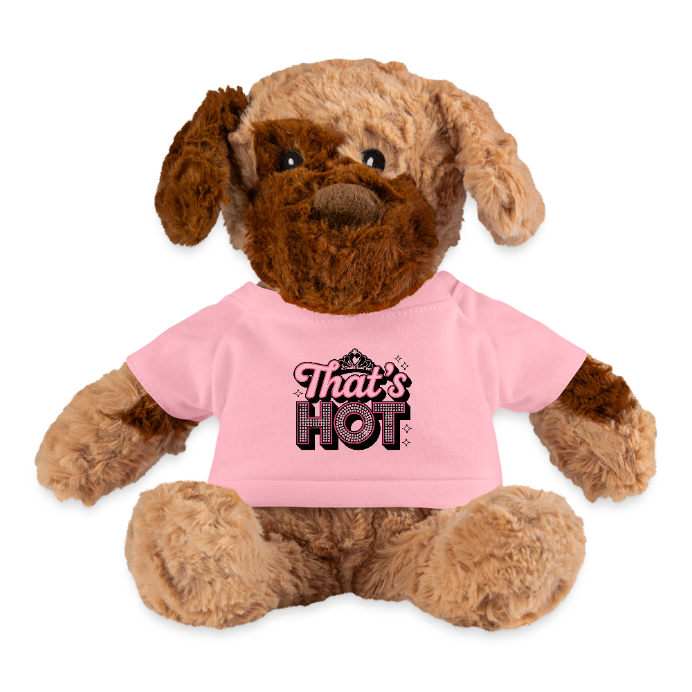 Valentines "That's Hot" Stuffed Animal - petal pink